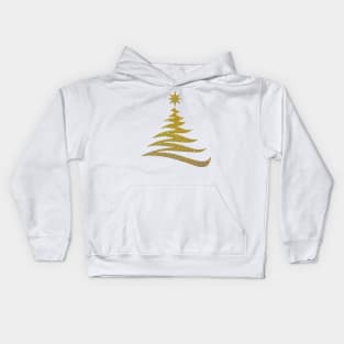 Gold Christmas Tree Kids Hoodie